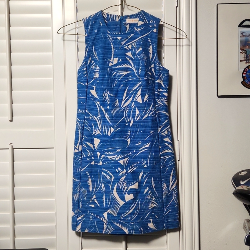 Tory Burch Blue Palm Mini Dress Size 0
